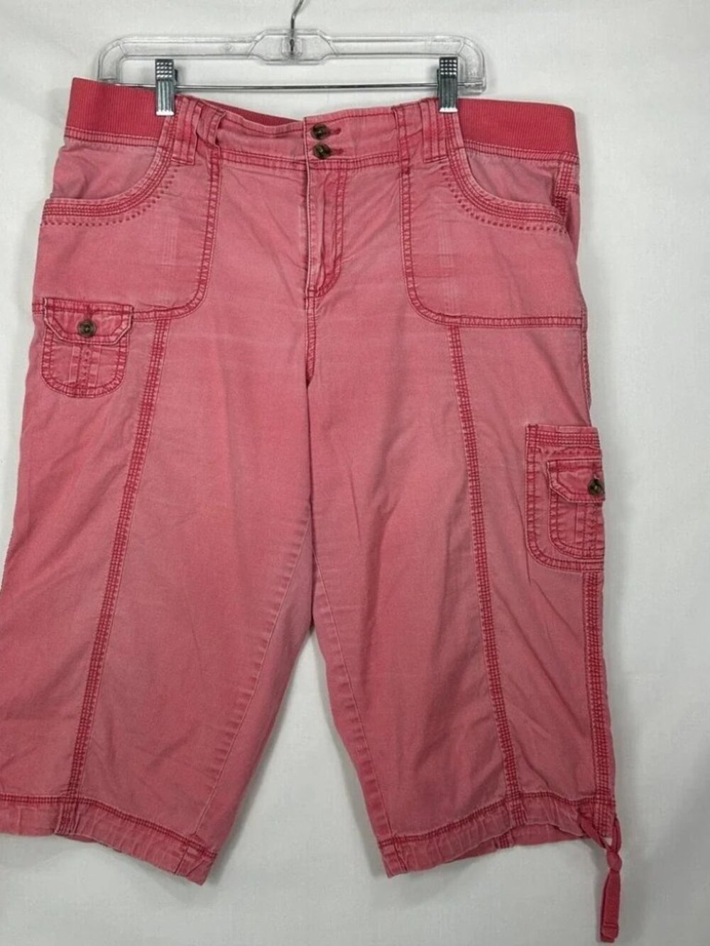 Sonoma Life + Style Pink Cargo Capri Pants – Drawstring Hem – Size 14